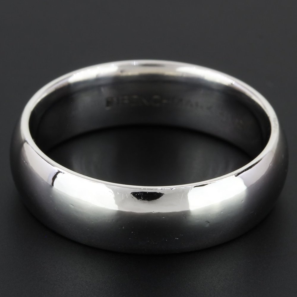 Men's Platinum Marriage Bridegroom Wedding Comfort Band Ring by Benchmark